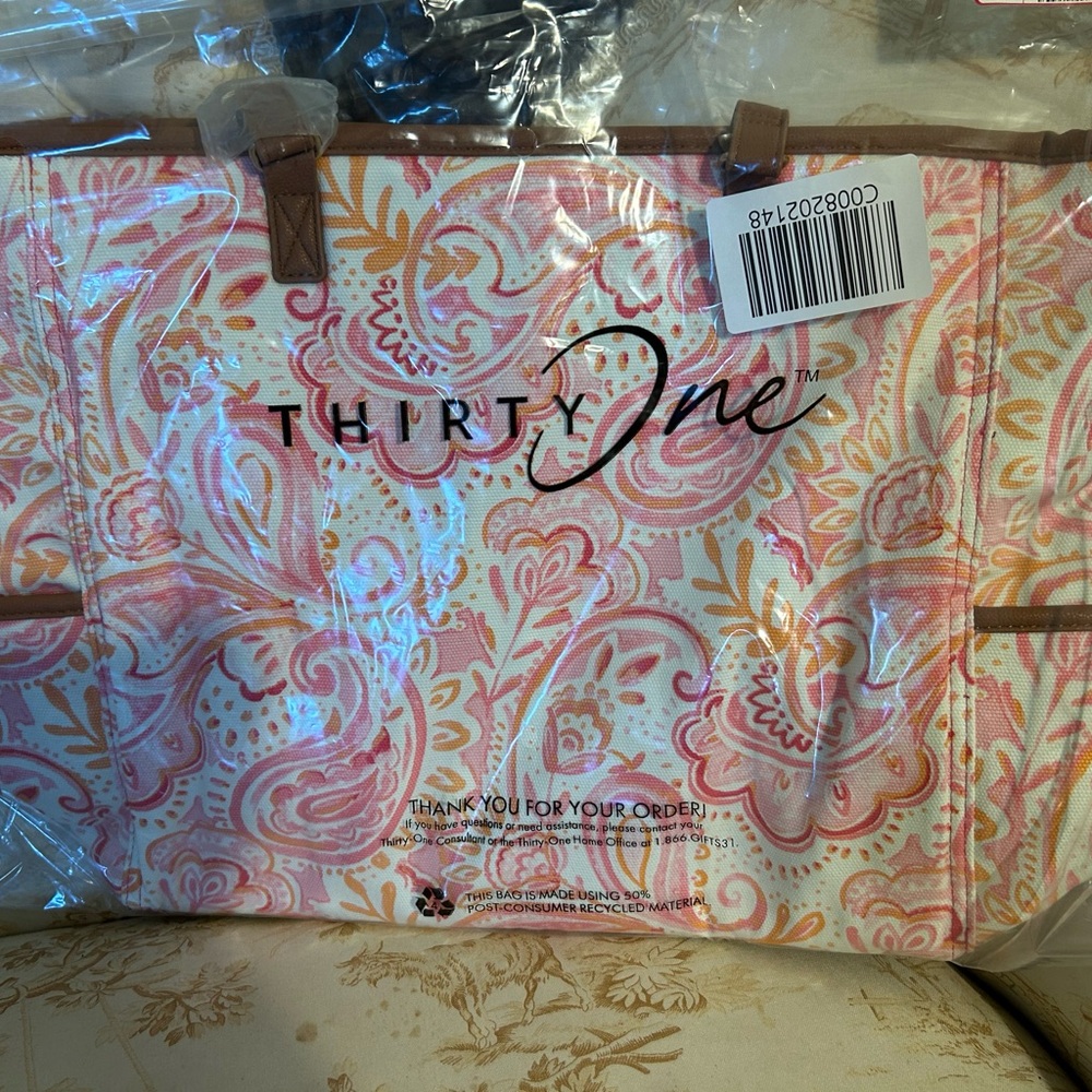 Thirty-One Pink and Orange Paisley Women's Bag